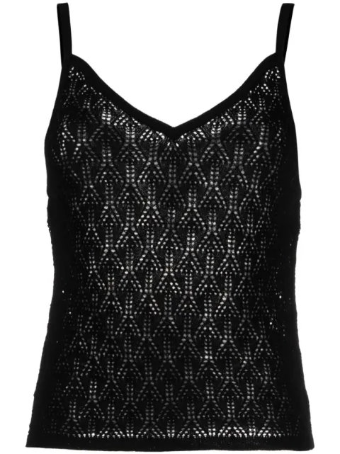 Barrie pointelle-knit cashmere top Black C218702