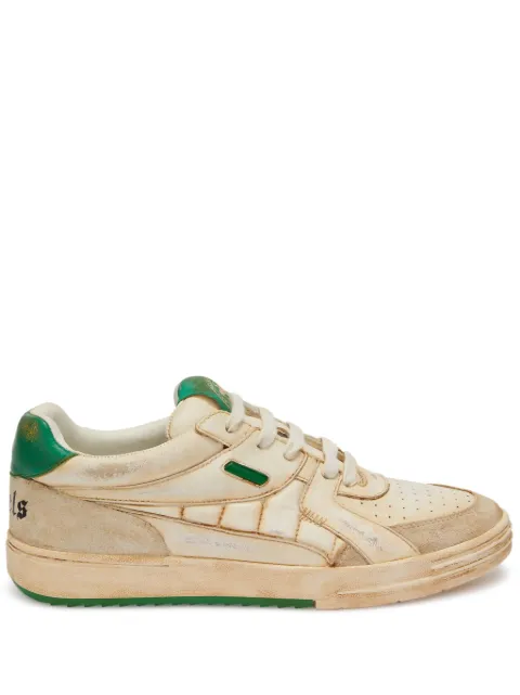 Palm Angels University distressed low-top sneakers Neutrals PWIA049S23LEA0030155