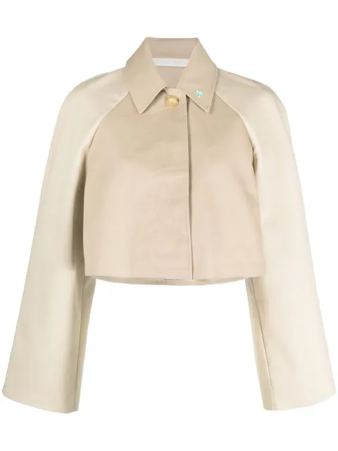 Palm Angels cropped trench coat Neutrals PWEQ003S23FAB0010361