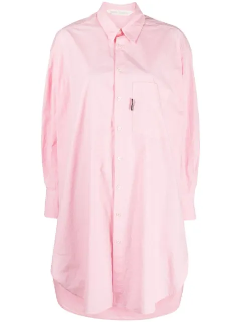 Palm Angels long-sleeve shirt dress Pink PWDG002S23FAB0013010