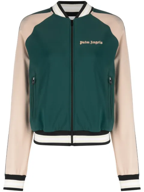 Palm Angels cropped bomber jacket Blue PWBD041S23FAB0024834