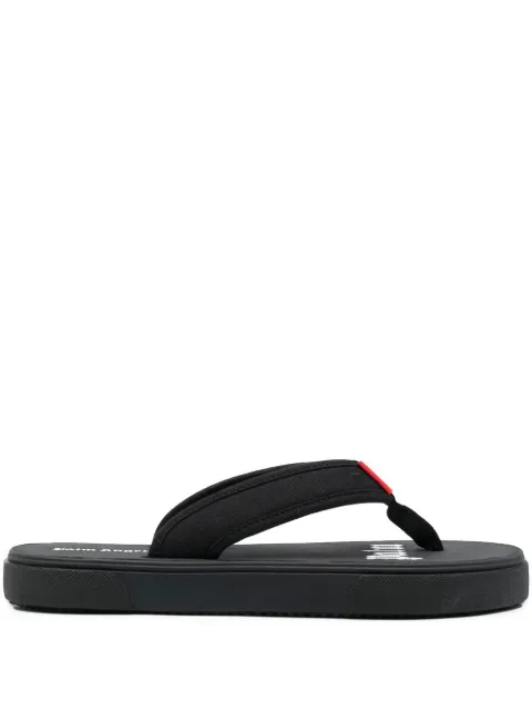 Palm Angels logo-tag flip flops Black PMIO001S23FAB0011001