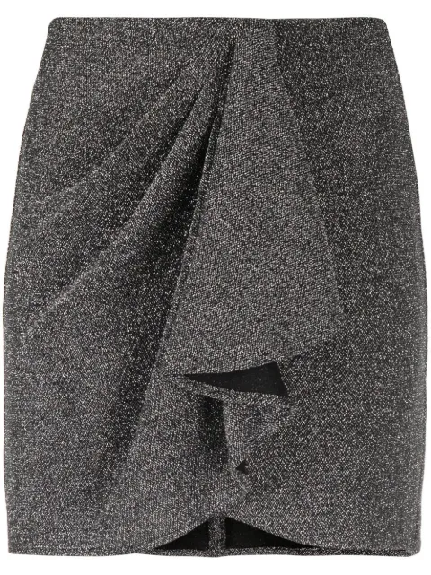 MARANT ÉTOILE Bergen draped mini skirt Silver JU0017FAA1K47E