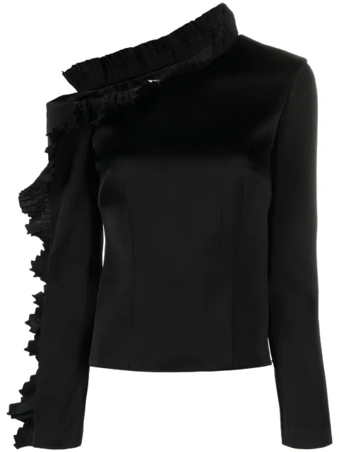 V:PM ATELIER Isabel ruffle-detail top Black WS24B