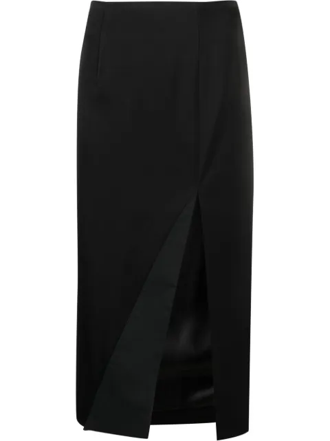V:PM ATELIER side-slit midi skirt Black WS25B