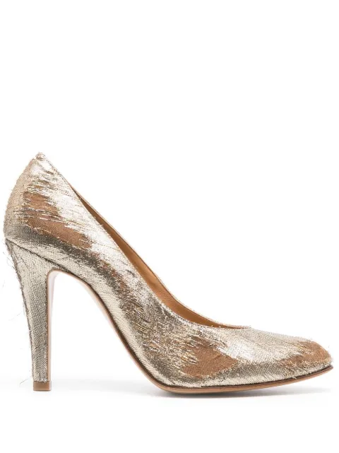 Maison Margiela 100mm lurex Mary-Jane pumps Gold S58WL0234P5153