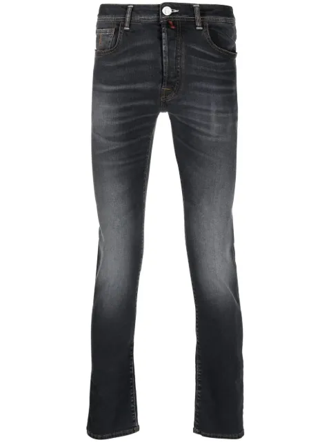 Billionaire logo-patch Super Straight jeans Grey IACCMDT3168BTE001N
