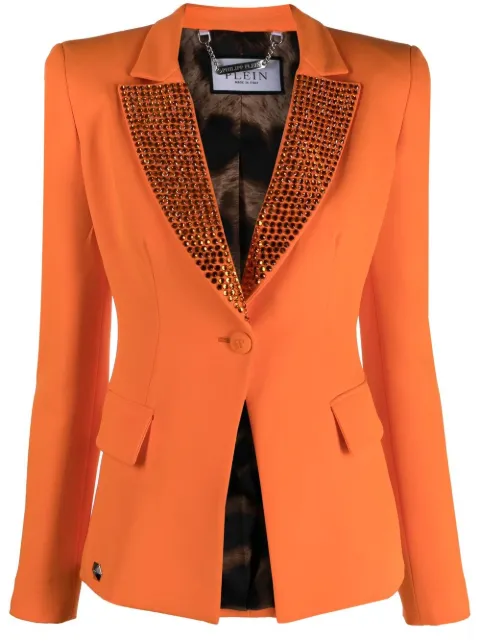 Philipp Plein fitted single-breasted blazer Orange PACCWRF0535PTE008N