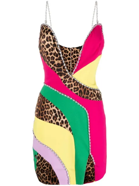 Philipp Plein patchwork mini dress Pink PACCWRG2581PTE003N