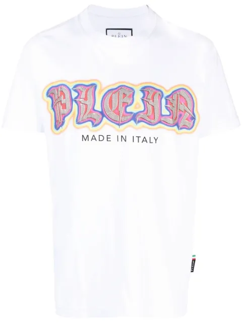 Philipp Plein Gothic Plein-print cotton T-shirt White PACCMTK6227PJY002N
