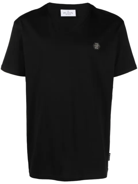 Philipp Plein gothic logo-print T-shirt Black PACCMTK6089PJY002N