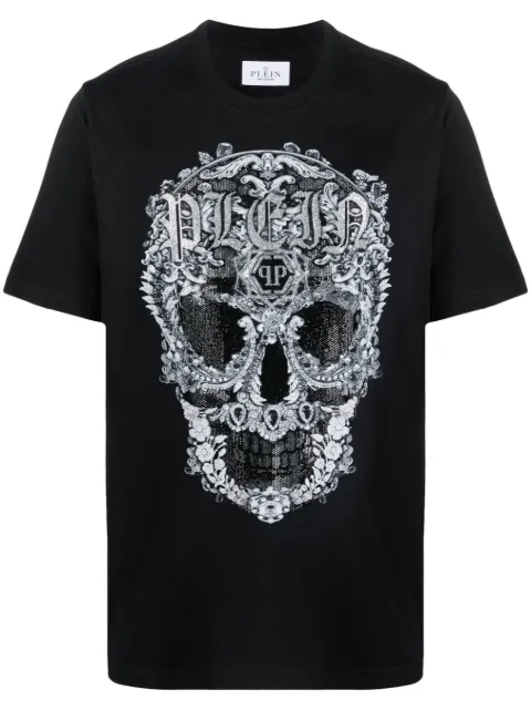 Philipp Plein Baroque Skull cotton T-shirt Black PACCMTK6134PJY002N