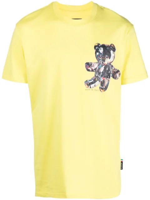 Philipp Plein teddy bear-print T-shirt Yellow PACCMTK6216PJY002N