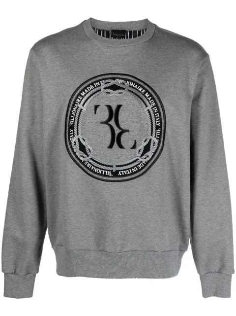 Billionaire logo-print cotton sweatshirt Grey IACCMJO1040BTE013N