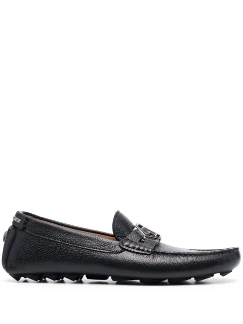 Philipp Plein logo moccasin loafers Black PACSMSB0662PLE010N
