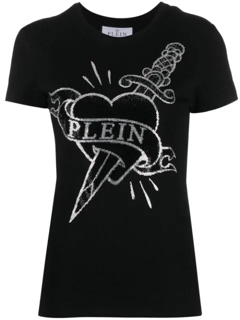 Philipp Plein logo-embellishment T-shirt Black PACCWTK2859PJY002N