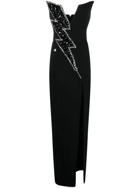 Philipp Plein Thunder crystal-embellished gown Black PACCWRG2507PTE008N