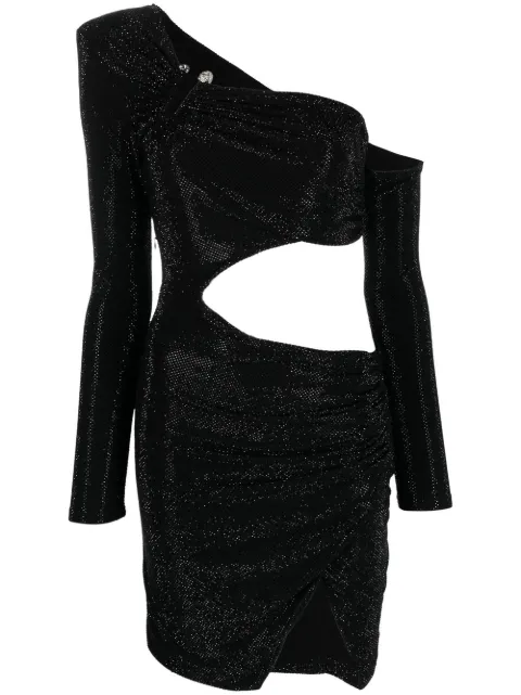 Philipp Plein rhinestone cut-out dress Black PACCWRG2551PJY002N