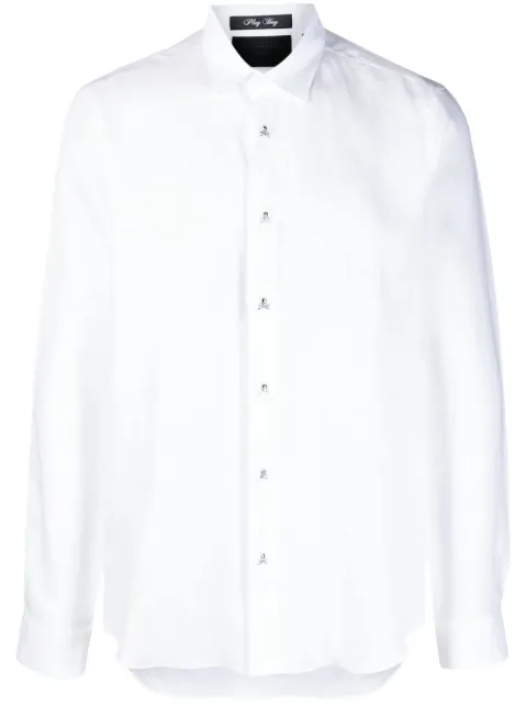 Philipp Plein long-sleeve linen shirt White PACCMRP1978PTE003N
