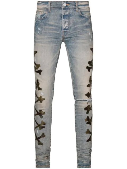 AMIRI Camo Bones skinny jeans Blue PF22MDS027