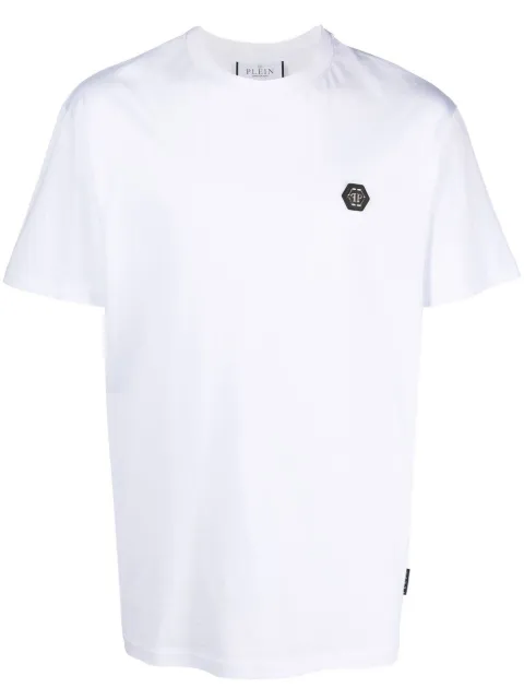 Philipp Plein logo-print detail T-shirt White PACCMTK6101PJY002N