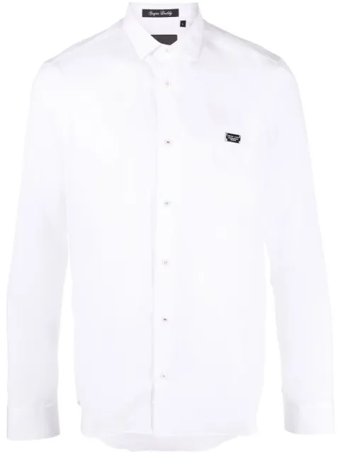 Philipp Plein Gothic Banner long-sleeve shirt White PACCMRP1963PTE003N