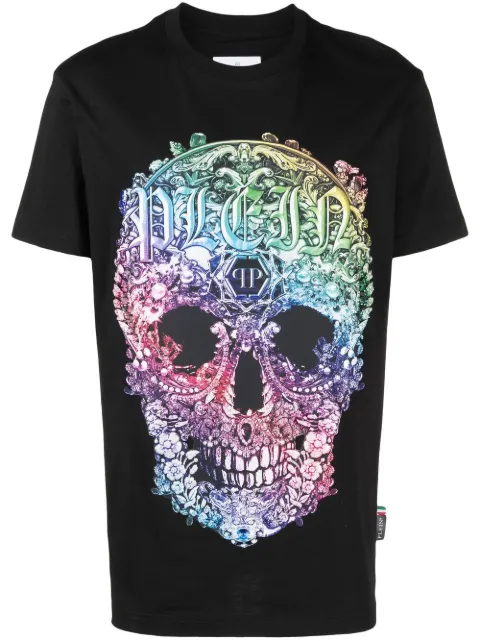 Philipp Plein baroque skull-print T-shirt Black PACCMTK6079PJY002N