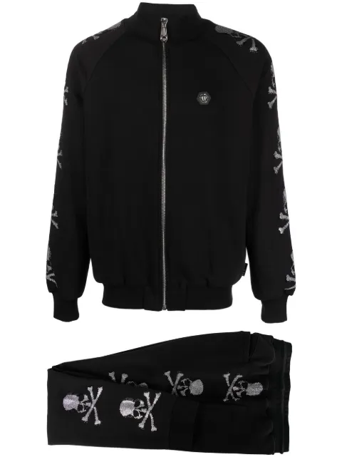 Philipp Plein skull-motif track jacket Black PACCMJJ0534PJO002N