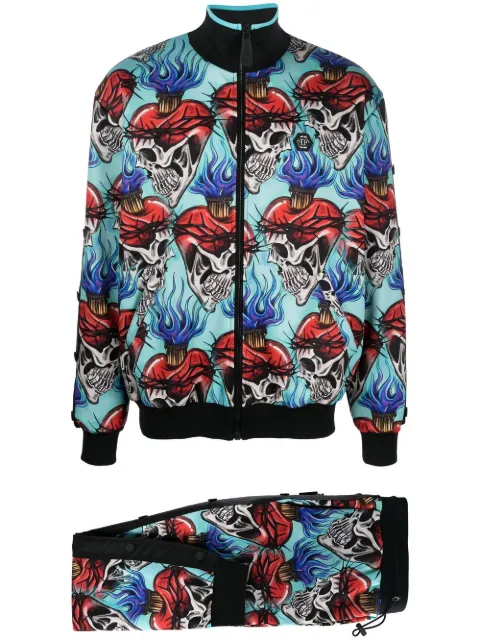 Philipp Plein graphic-print tracksuit Blue PACCMJJ0545PXV071N