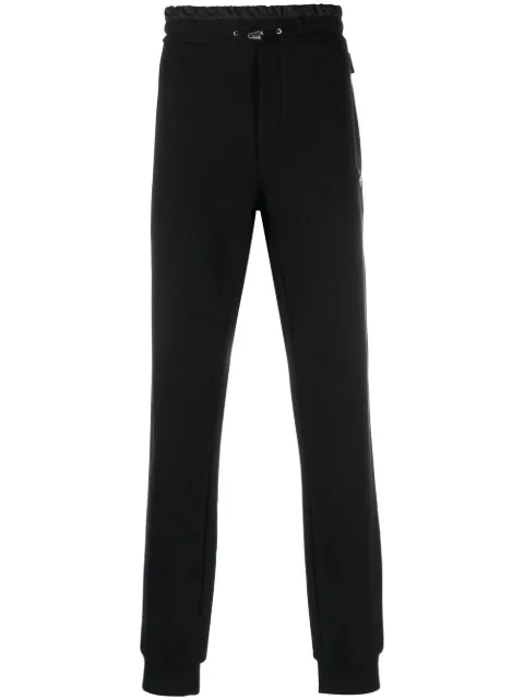 Philipp Plein logo-patch drawstring track pants Black PACCMJT2043PJY002N