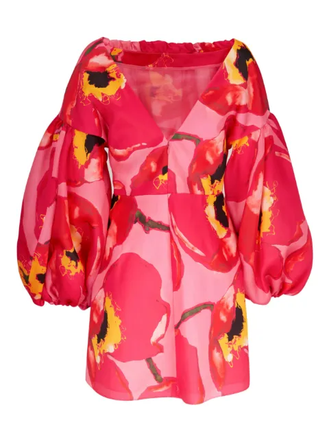 Carolina Herrera puff-sleeved floral mini dress Pink R2311N582WPS