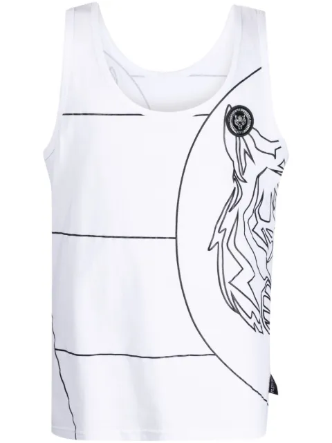 Plein Sport graphic-print scoop-neck tank top White PACCMTK6333SJY001N
