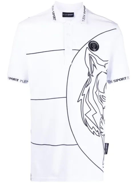 Plein Sport tiger-print polo shirt White PACCMTK6341STE003N