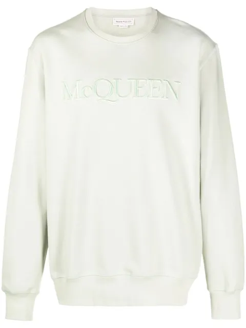 Alexander McQueen logo-embroidered sweatshirt Green 688719QUX96