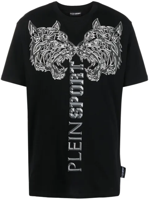 Plein Sport tiger-print T-shirt Black PACCMTK6318SJY001N