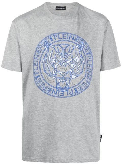 Plein Sport tiger-print T-shirt Grey PACCMTK6321SJY001N