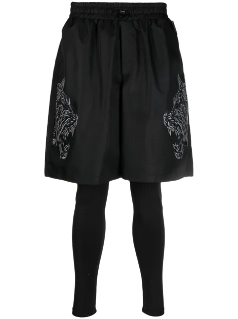 Plein Sport tiger-print running short-pants Black PACCMJT2134SNY003N