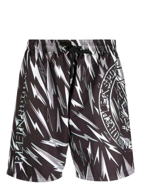 Plein Sport lightning-print swim shorts Black PACCMMT0372SXV005N