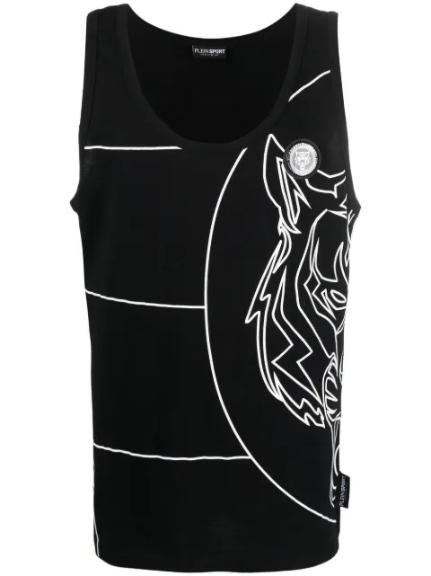 Plein Sport tiger print tank top Black PACCMTK6333SJY001N
