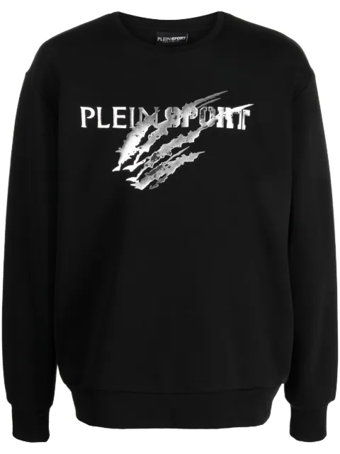 Plein Sport LS Scratch logo-print sweatshirt Black PACCMJO1049SJO001N