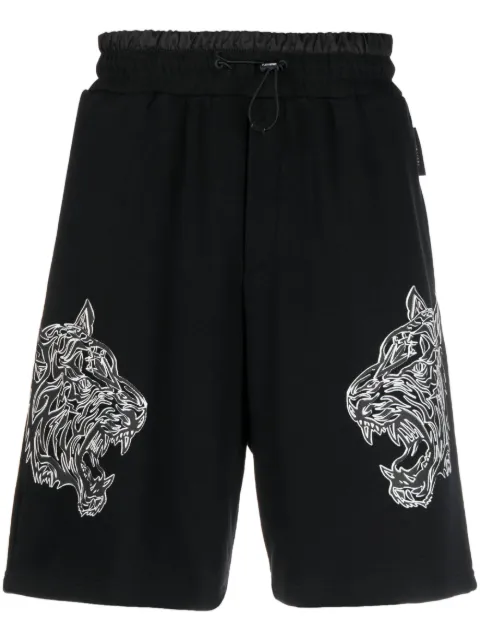 Plein Sport Tiger elasticated waist shorts Black PACCMJT2129SJO001N