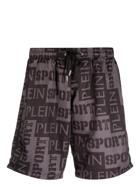 Plein Sport logo-print swim shorts Black PACCMMT0368SXV005N