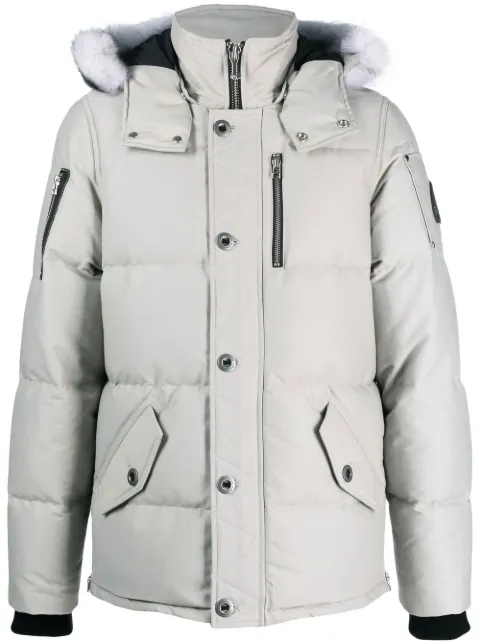 Moose Knuckles faux-fur trim padded parka Grey M32MJ128S
