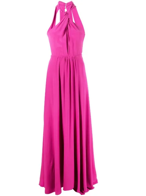 Patrizia Pepe long cut-out silk dress Pink 2A2522A156M447