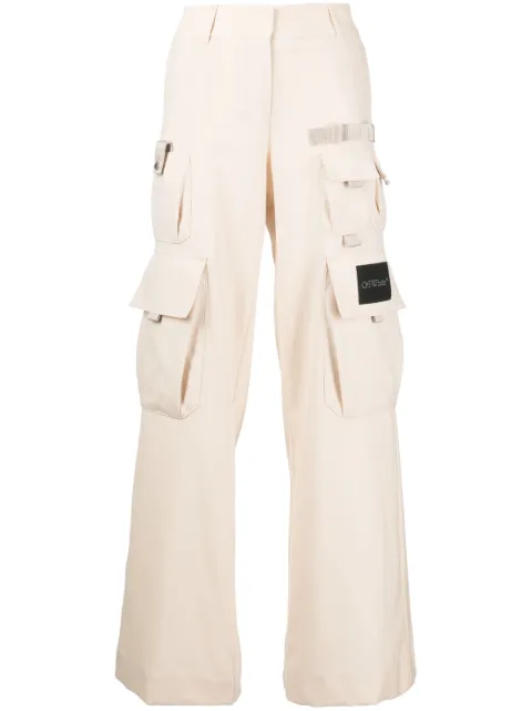 Off-White Toybox wide-leg cargo trousers Neutrals OWCF018S23FAB0011700