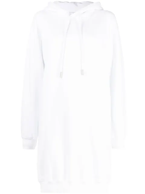 Off-White diag-print cotton hoodie dress White OWDB364C99JER0010101