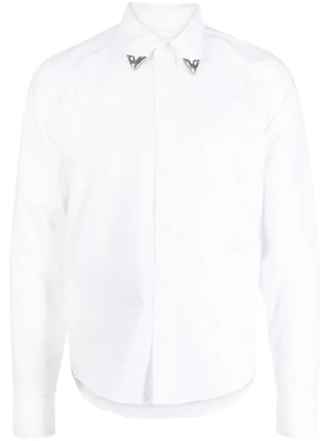 Off-White straight-point collar shirt White OMGE006S23FAB0060101