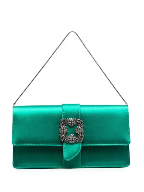 Manolo Blahnik decorative-buckle clutch-bag Green 9XX0792