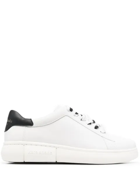 Kate Spade polka-dot lace leather sneakers White K0023