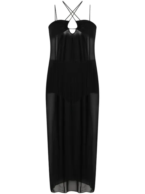 Patrizia Pepe Abito sottoveste midi dress Black 2A2557A060K103